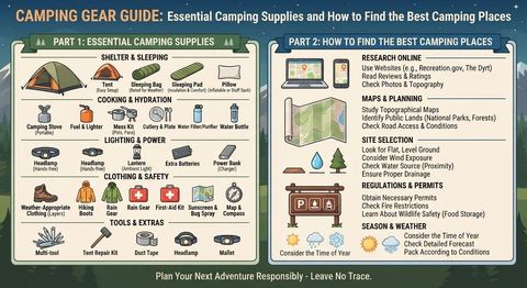 Camping Gear Guide: Essential Camping Supplies and How to Find the Best Camping Places